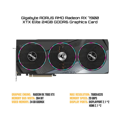 Gigabyte Aorus AMD Radeon RX 7900 XTX Elite 24GB GDDR6 Graphics Card