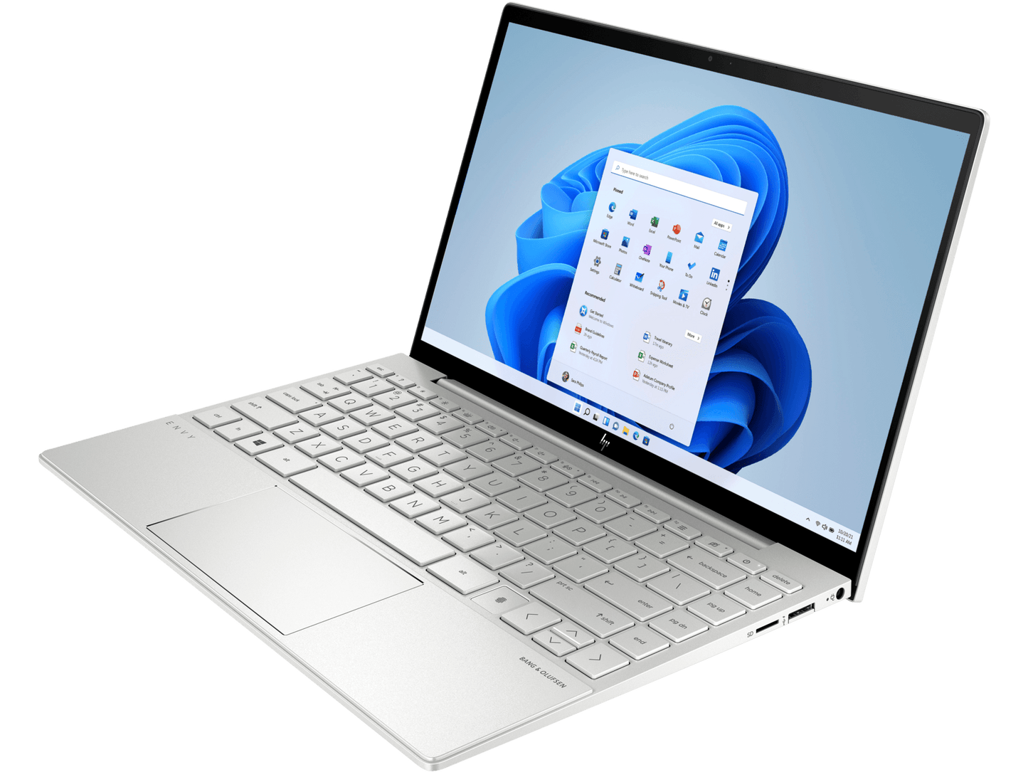 HP Envy 13-BA1522TX Laptop (Natural Silver) | 13.3”  FHD | i7-1165G7  | 16 GB DDR4 | 512 GB SSD | MX450 | Windows 11 Home | MS Office Home & Student 2021 | HP Prelude 15.6” Topload Bag