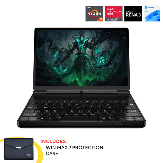 GPD Win Max 2 2023 AMD Ryzen 7 7840U 10.1" WQXGA QHD+ (2560x1600) IPS 64GB RAM LPDDR5X-7500MT/S 2TB SSD AMD Radeon 780M Graphics (RDNA3) Windows 11 Handheld Gaming PC + Win Max 2 Protection Case