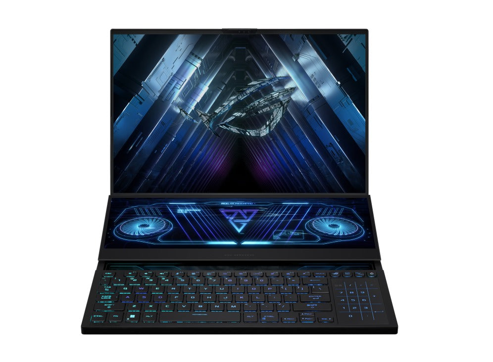 Asus ROG Zephyrus Duo 16 GX650PY-NM044WS Gaming Laptop (Black) | 16" QHD+ (2560x1600 WQXGA) | Ryzen 9 7945HX | 64GB RAM | 4TB SSD | RTX 4090 | Windows 11 Home | Fusion II 300  Palm Rest | ROG Gladius III Mouse | Ranger BP2701 Backpack