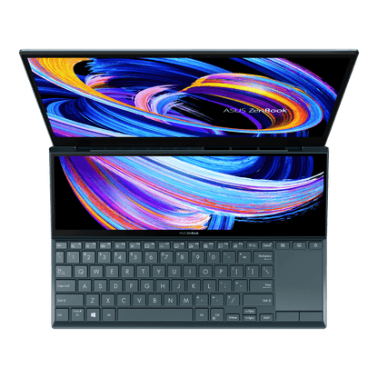 Asus Zenbook Duo 14 UX482EAR-HY341WS Touchscreen Laptop (Celestial Blue) | 14" FHD |  i5-1155G7 | 16GB LPDDR4X | 512GB SSD | Iris Xᵉ Graphics | Windows 11 Home | MS Office H&S 2021 | Sleeve | Stand | Stylus Pen