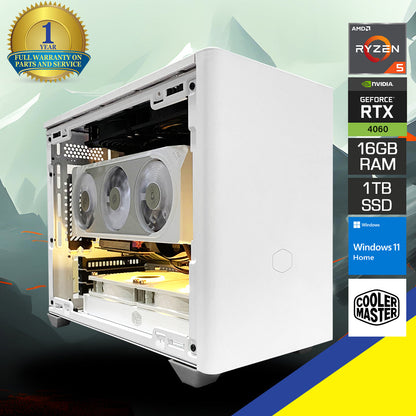 Aurora Masterbox NR200P Desktop Gaming PC | AMD Ryzen 5 7500F | 16GB RAM | 1TB SSD | RTX 4060 OC | Windows 11 Home