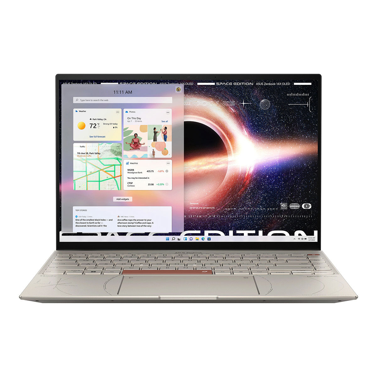 Asus Zenbook 14X OLED Space Edition UX5401ZAS-KN016WS Laptop (Zero-G Titanium) | 14", 2.8K (2880 x 1800) OLED | i7-12700H | 16GB RAM | Intel Iris Xᵉ Graphics |  1TB SSD | Windows 11 Home | MS Office H&S 2021 | Sleeve | Asus BP1504 Casual Backpack