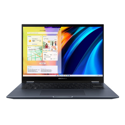Asus Vivobook S 14 Flip TP3402ZA-KN111WS Laptop (Quiet Blue) | 14”  2.8K Oled | i7-12700H | 8GB RAM DDR4 | 512 GB SSD | Iris Xᵉ Graphics | Windows 11 Home | MS Office Home & Student 2021 | Stylus Pen | Asus BP1504 Casual Backpack