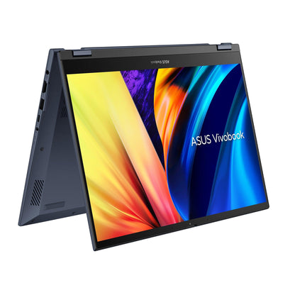 Asus Vivobook S 14 Flip TP3402ZA-KN111WS Laptop (Quiet Blue) | 14”  2.8K Oled | i7-12700H | 8GB RAM DDR4 | 512 GB SSD | Iris Xᵉ Graphics | Windows 11 Home | MS Office Home & Student 2021 | Stylus Pen | Asus BP1504 Casual Backpack