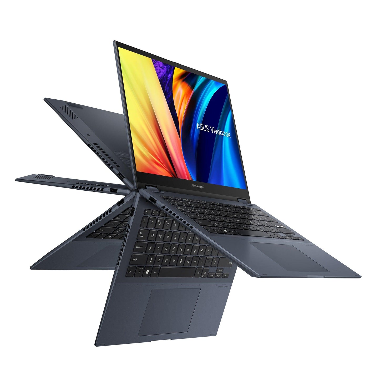 Asus Vivobook S 14 Flip TP3402ZA-KN111WS Laptop (Quiet Blue) | 14”  2.8K Oled | i7-12700H | 8GB RAM DDR4 | 512 GB SSD | Iris Xᵉ Graphics | Windows 11 Home | MS Office Home & Student 2021 | Stylus Pen | Asus BP1504 Casual Backpack
